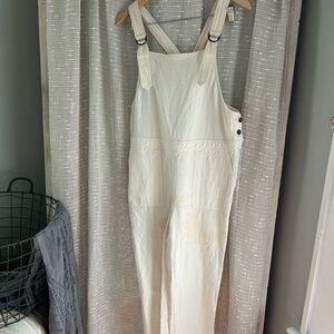 Women's White Denim Overalls